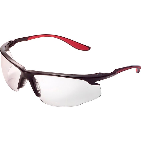 Global Industrial Sport Half Frame Safety Glasses, Anti-Fog, Clear Lens, Red Frame 708402CLA - main